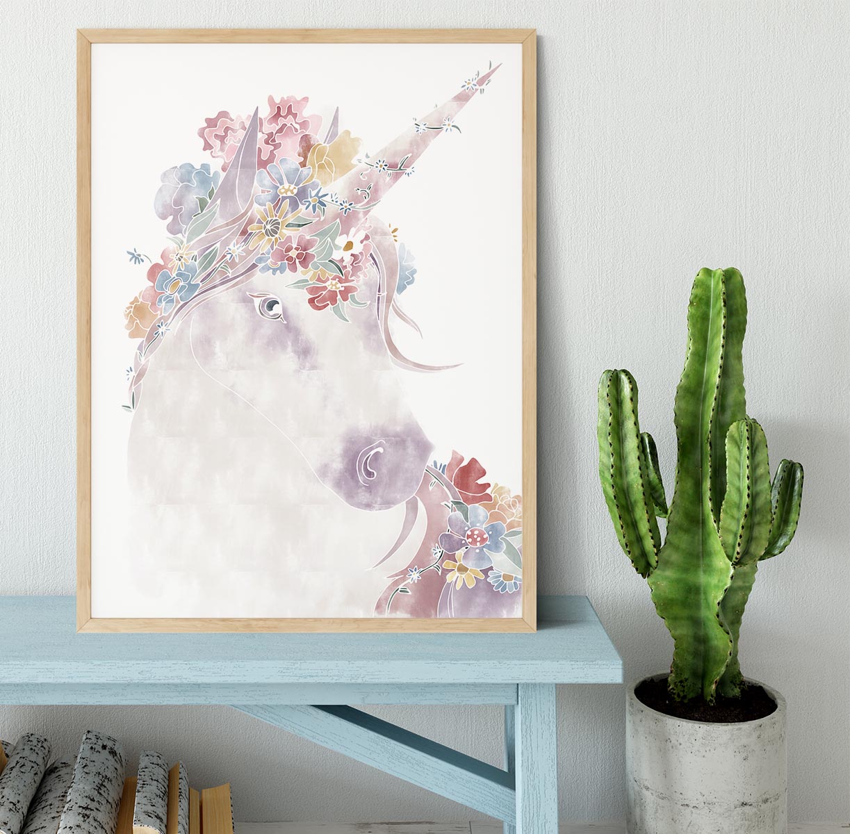 Unicorn Floral Framed Print - Canvas Art Rocks - 4