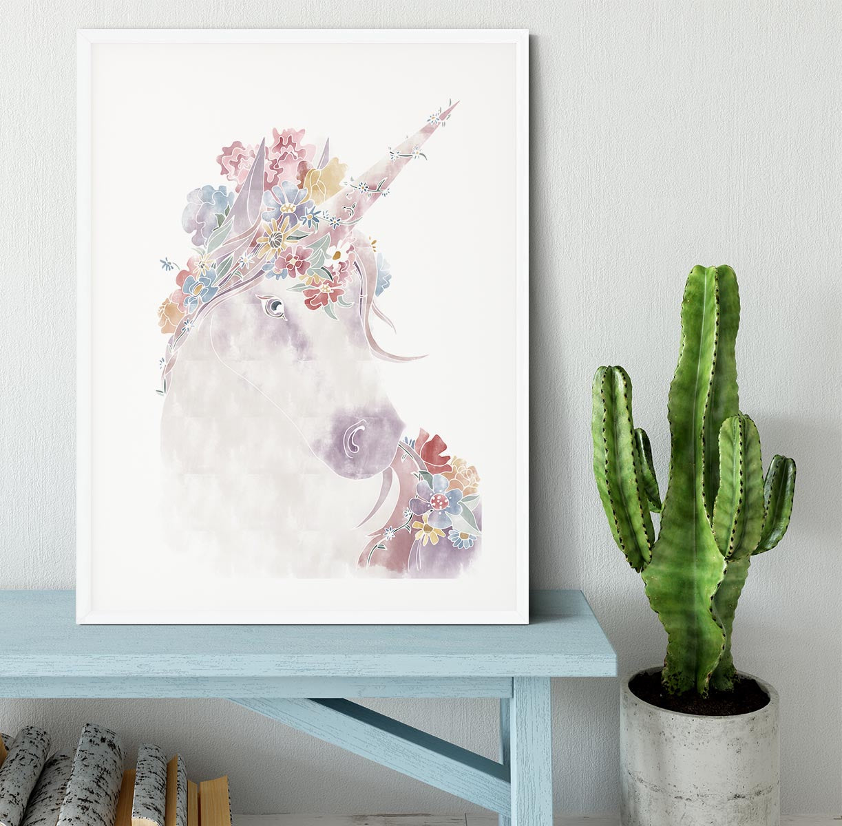 Unicorn Floral Framed Print - Canvas Art Rocks - 5