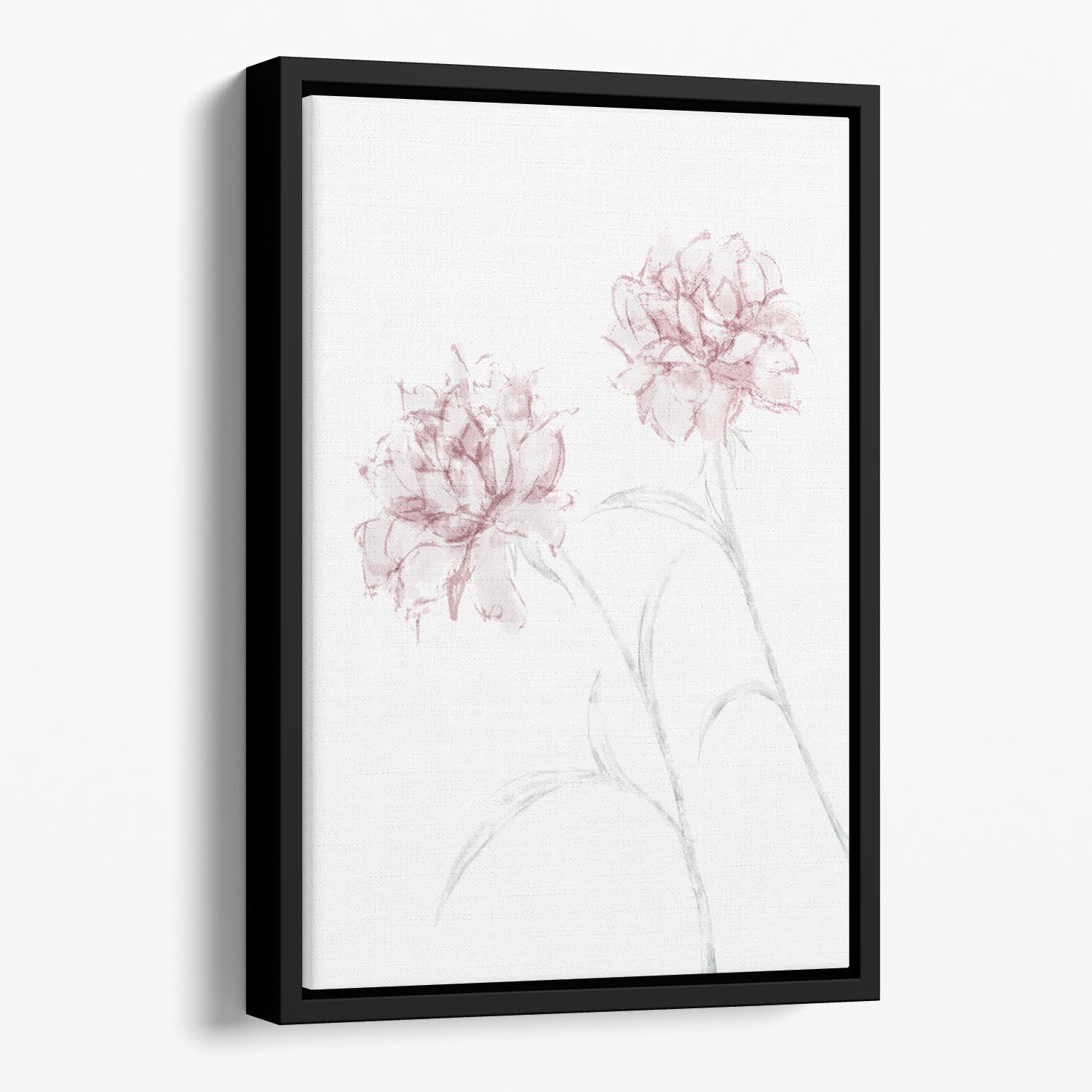 Peony 03 Floating Framed Canvas - Canvas Art Rocks - 1