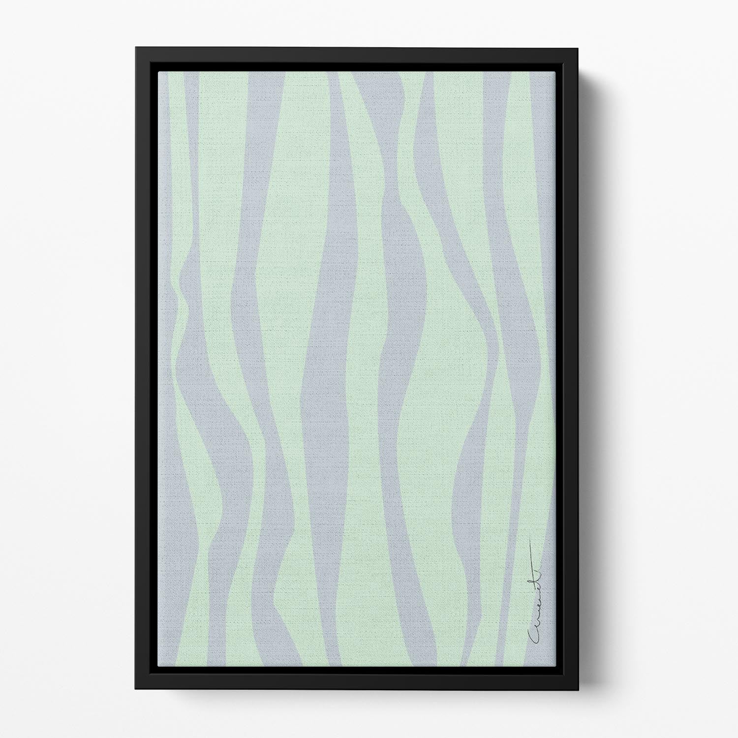 Wavy Stripes Floating Framed Canvas - Canvas Art Rocks - 2