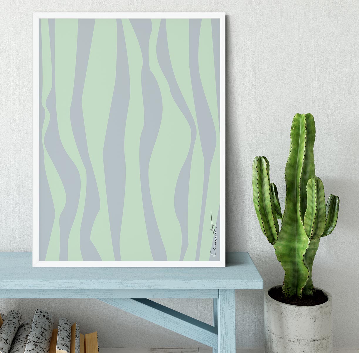 Wavy Stripes Framed Print - Canvas Art Rocks -6