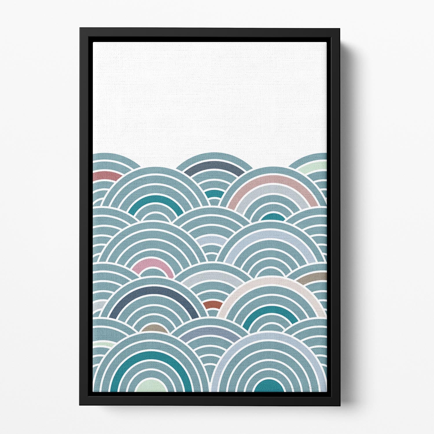 Sea of Rainbows Floating Framed Canvas - 1x - 2