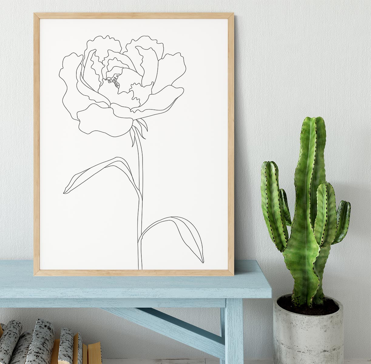 Peony Lines Framed Print - Canvas Art Rocks - 4