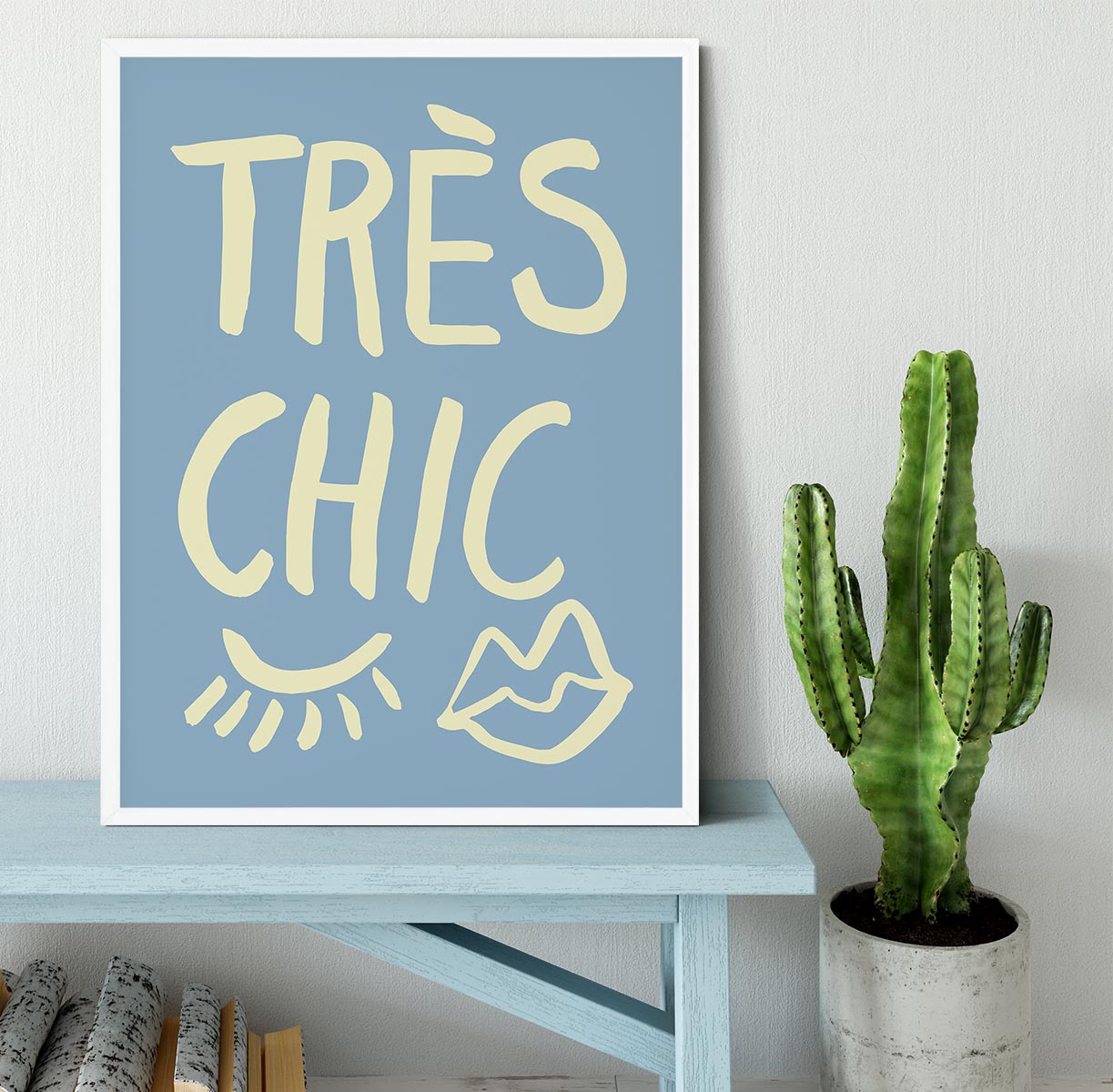 TrAus Chic Blue Framed Print - Canvas Art Rocks -6