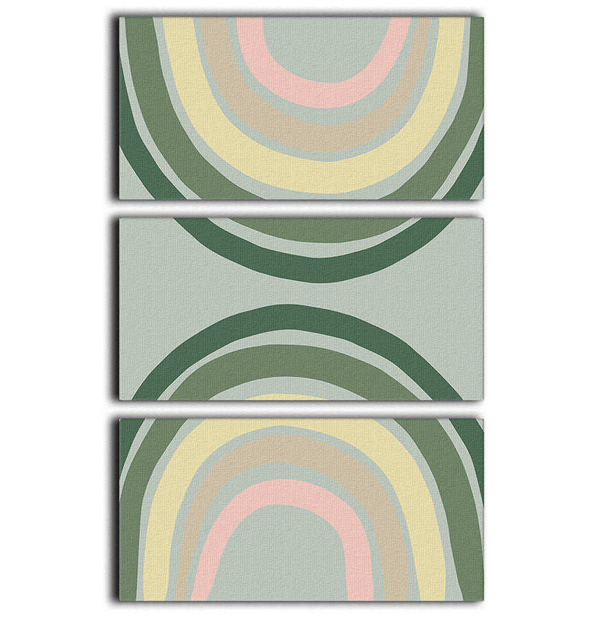 Double Rainbow Green 3 Split Panel Canvas Print - Canvas Art Rocks - 1
