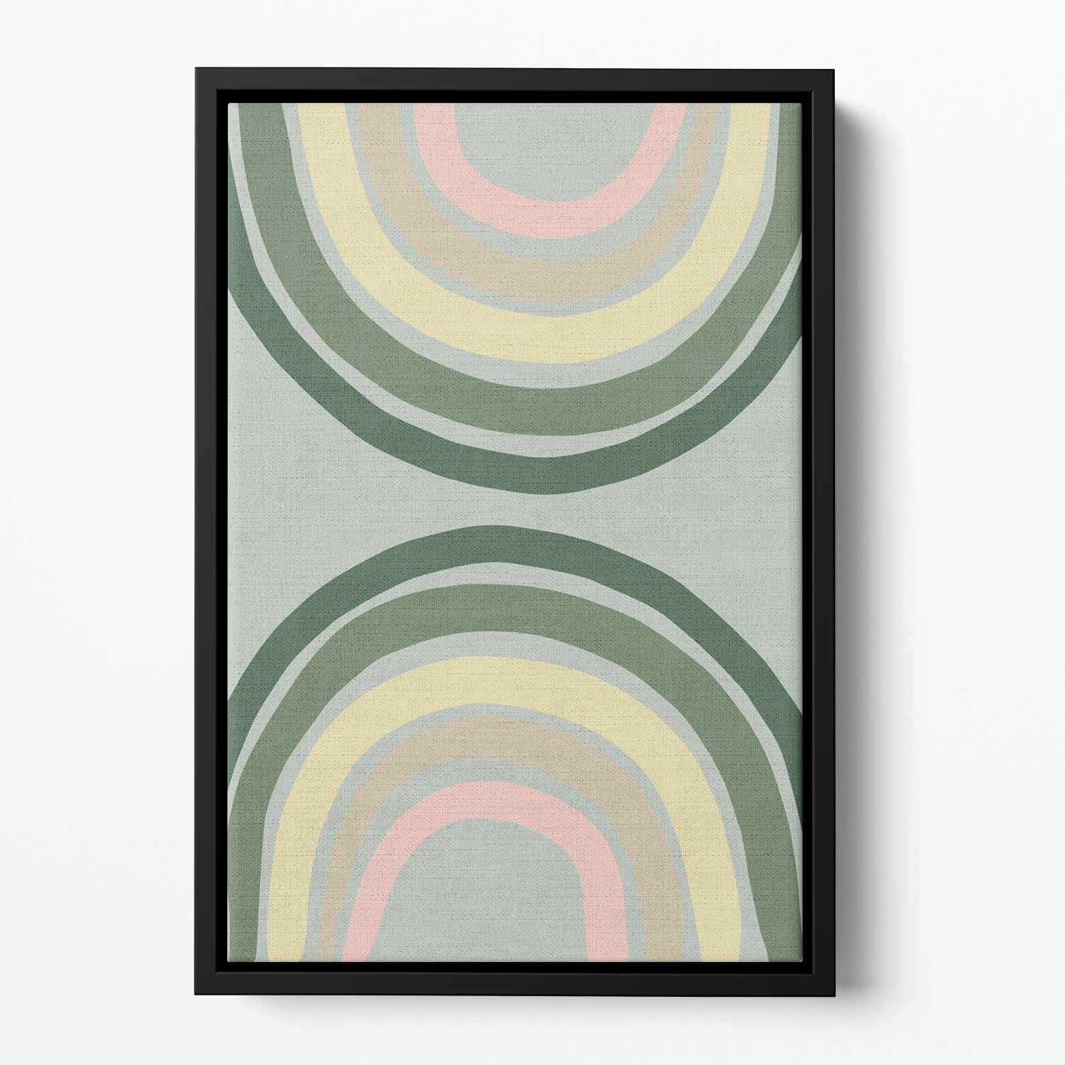 Double Rainbow Green Floating Framed Canvas - Canvas Art Rocks - 2
