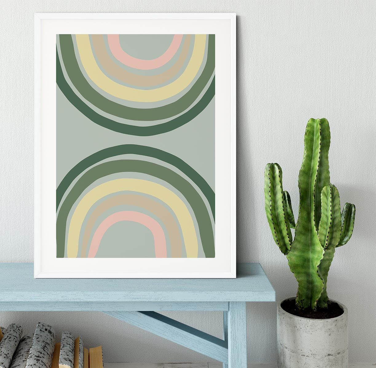 Double Rainbow Green Framed Print - Canvas Art Rocks - 5