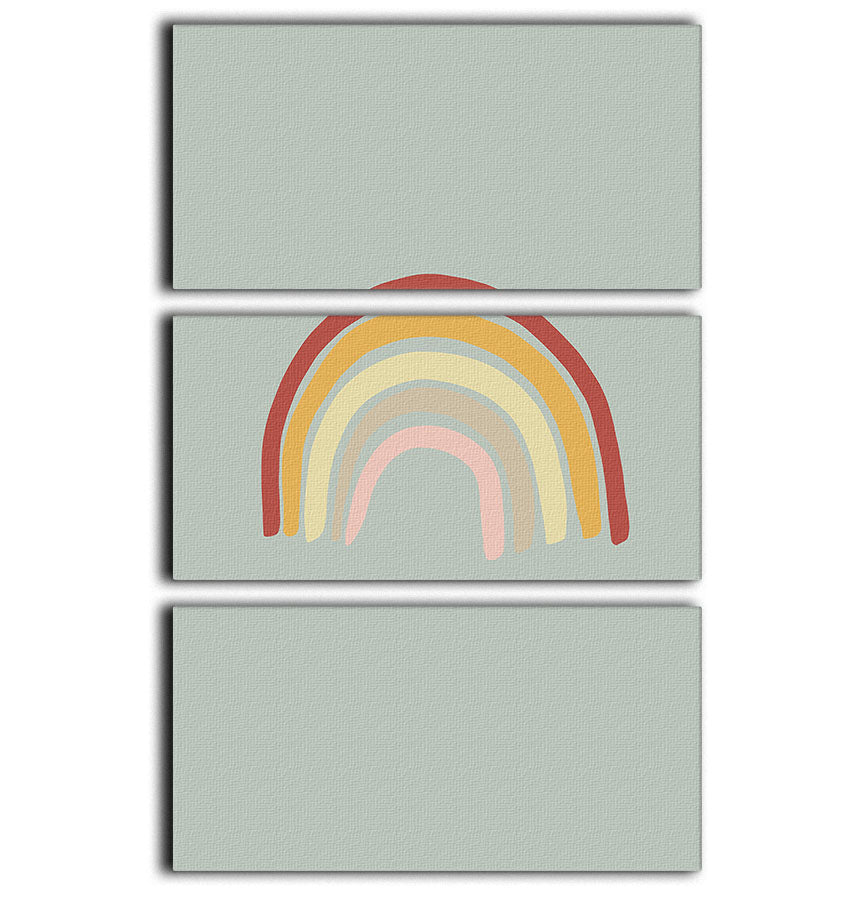 Rainbow Green 3 Split Panel Canvas Print - Canvas Art Rocks - 1