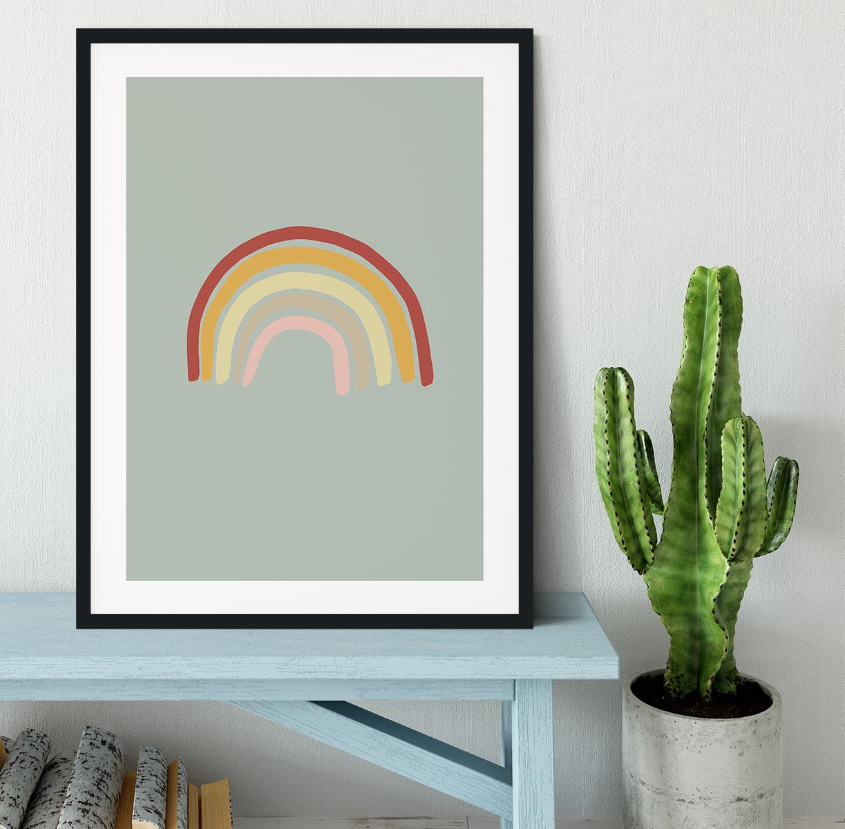 Rainbow Green Framed Print - Canvas Art Rocks - 1