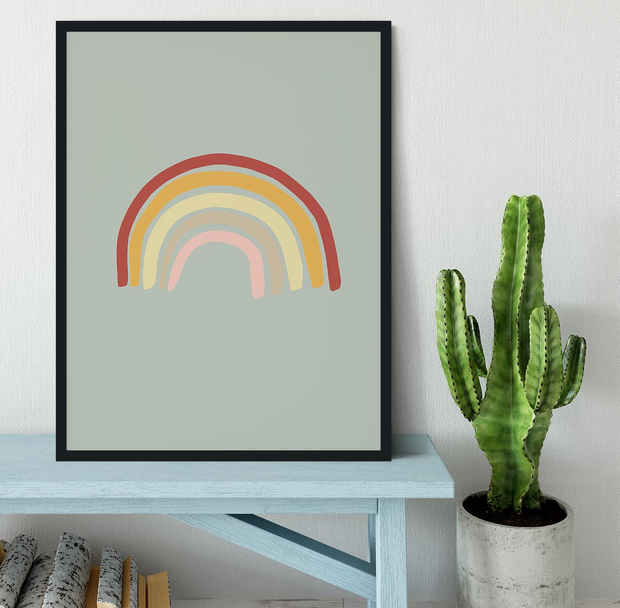 Rainbow Green Framed Print - Canvas Art Rocks - 2