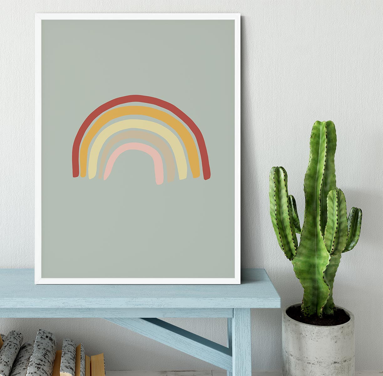 Rainbow Green Framed Print - Canvas Art Rocks -6