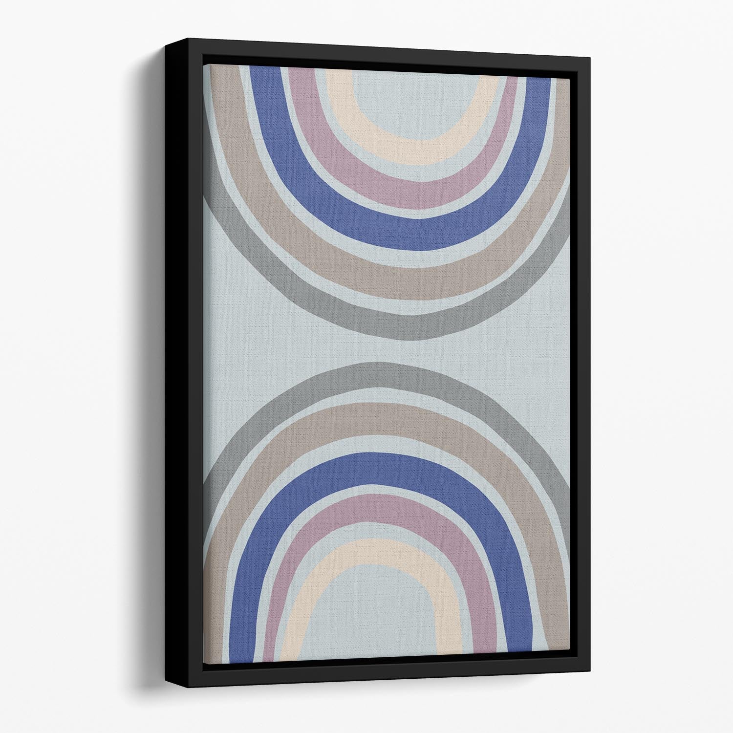 Double Rainbow Blue Floating Framed Canvas - 1x - 1