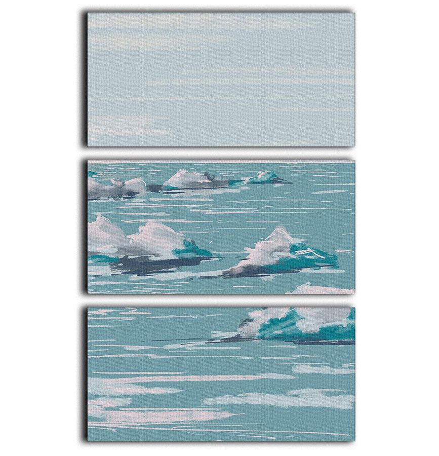 Seascape 3 Split Panel Canvas Print - Canvas Art Rocks - 1