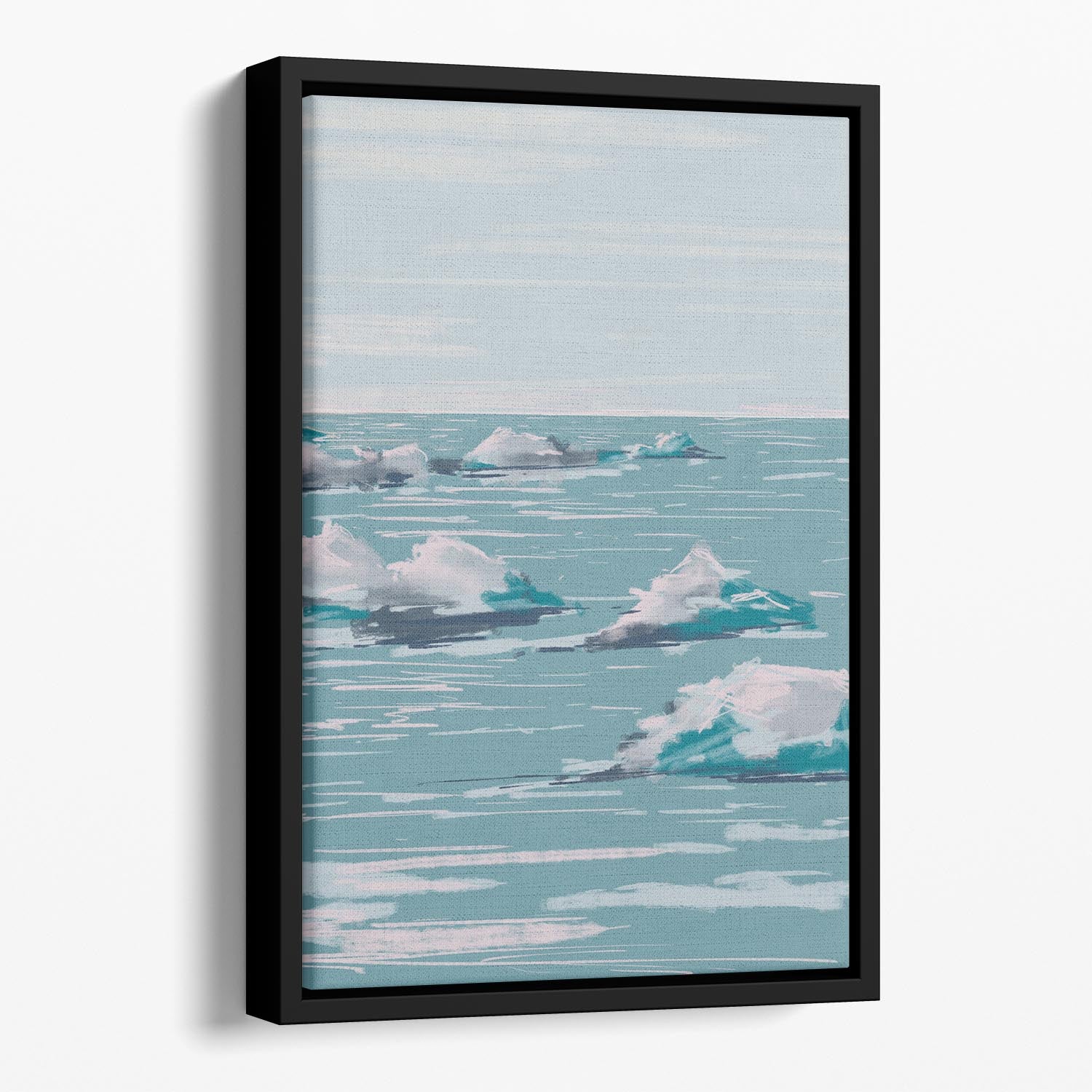 Seascape Floating Framed Canvas - Canvas Art Rocks - 1