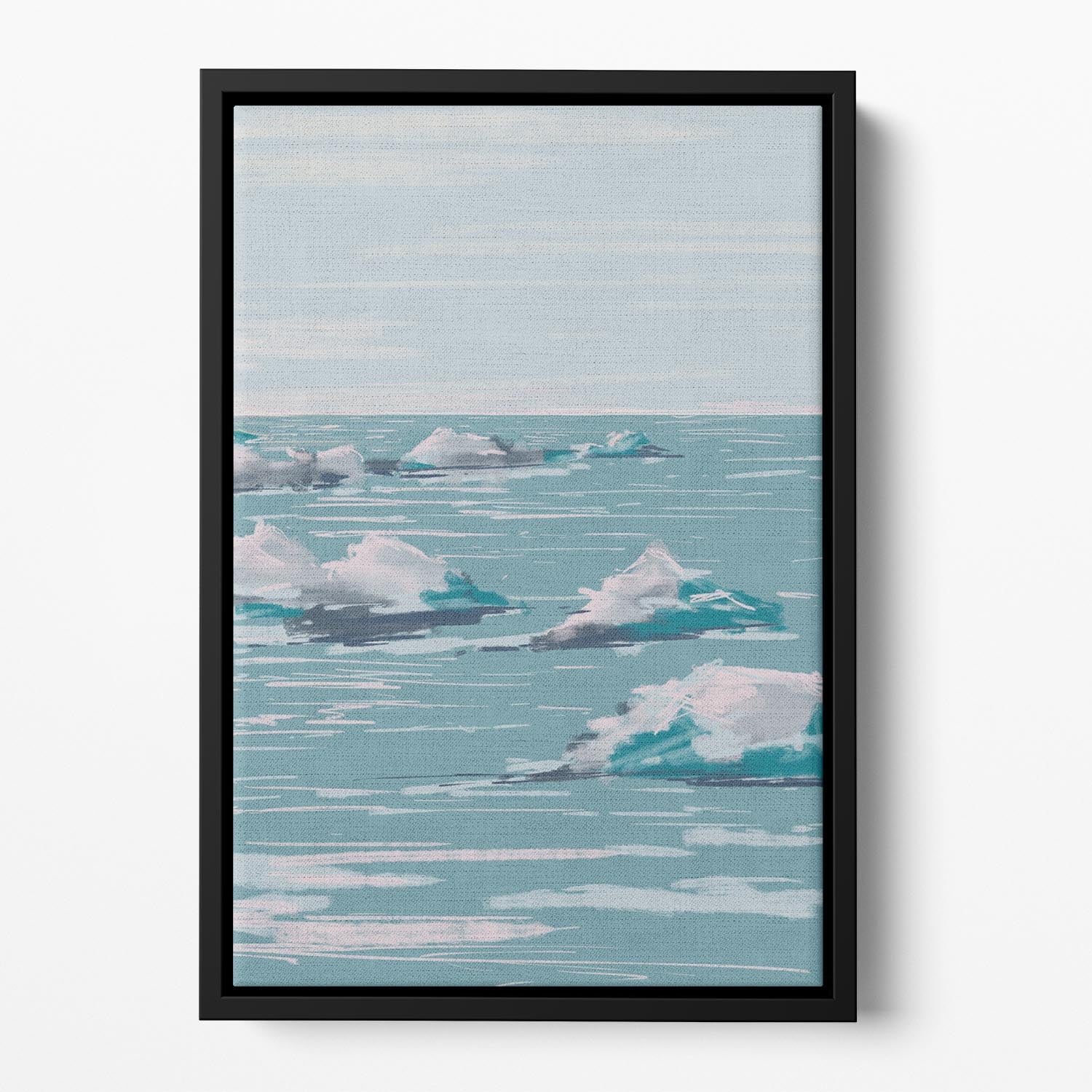 Seascape Floating Framed Canvas - Canvas Art Rocks - 2
