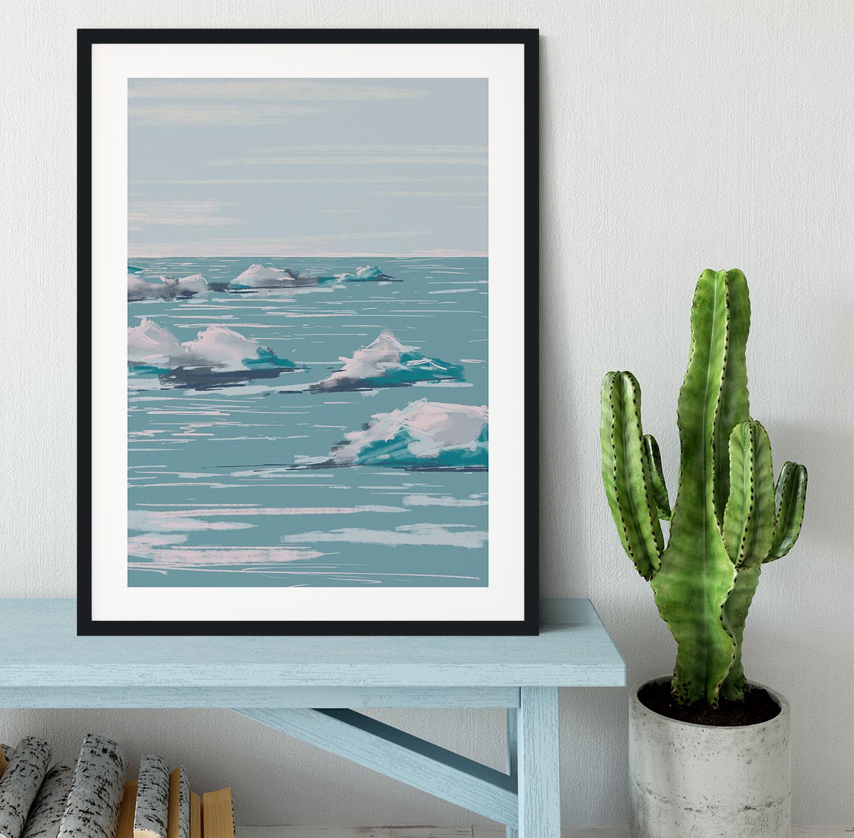 Seascape Framed Print - Canvas Art Rocks - 1