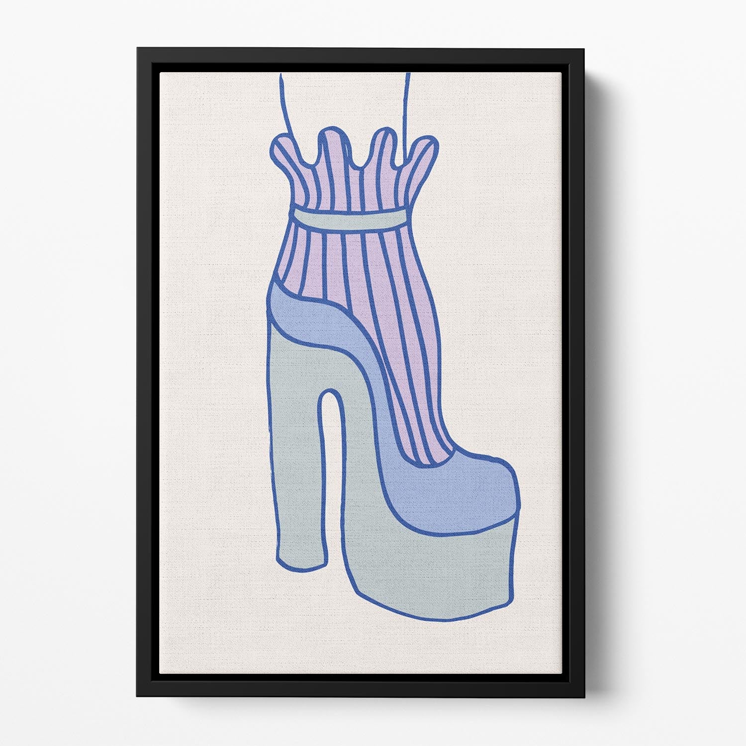 Blue Heel Floating Framed Canvas - 1x - 2