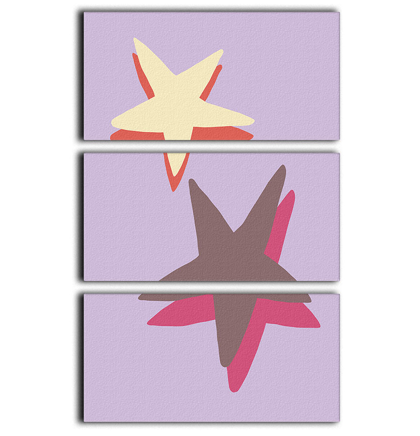 Lilac Star 3 Split Panel Canvas Print - Canvas Art Rocks - 1