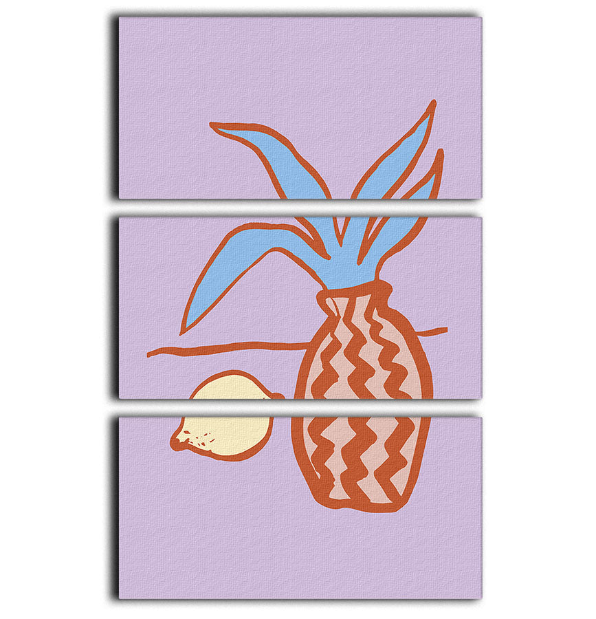 Lilac Lemon 3 Split Panel Canvas Print - Canvas Art Rocks - 1