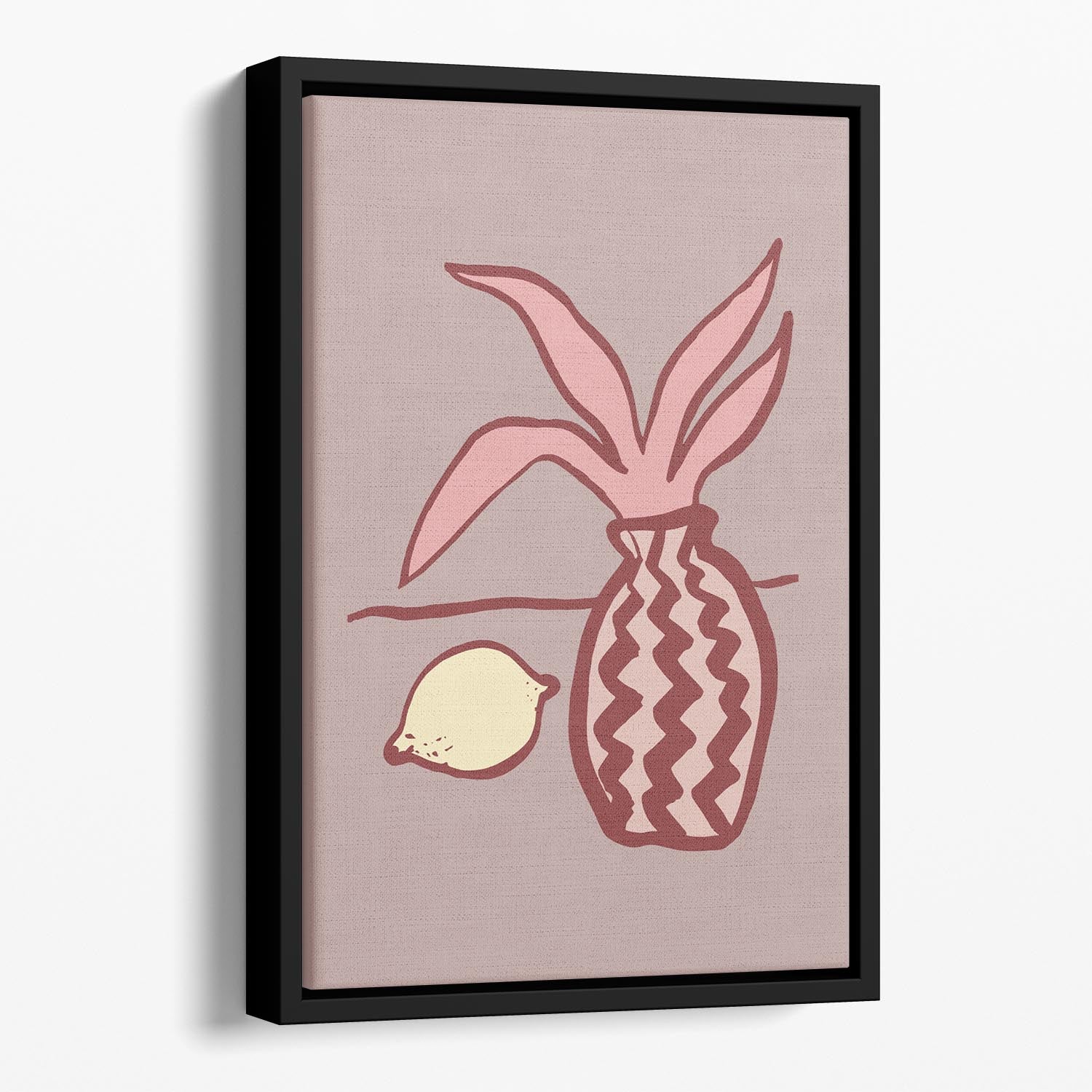 Pink Lemon Floating Framed Canvas - Canvas Art Rocks - 1