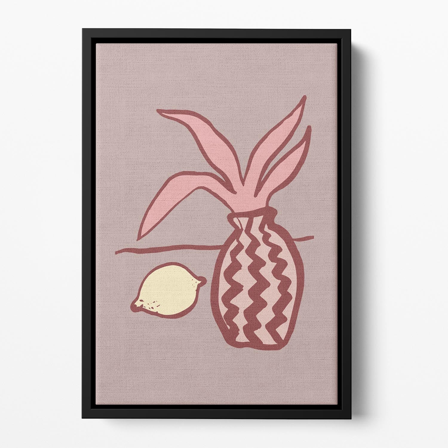 Pink Lemon Floating Framed Canvas - Canvas Art Rocks - 2