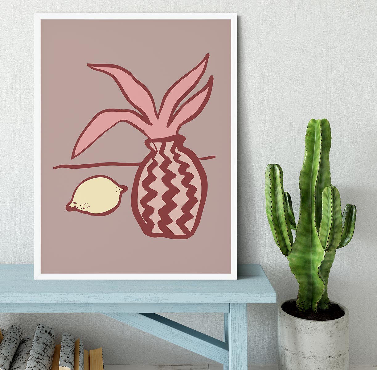 Pink Lemon Framed Print - Canvas Art Rocks -6