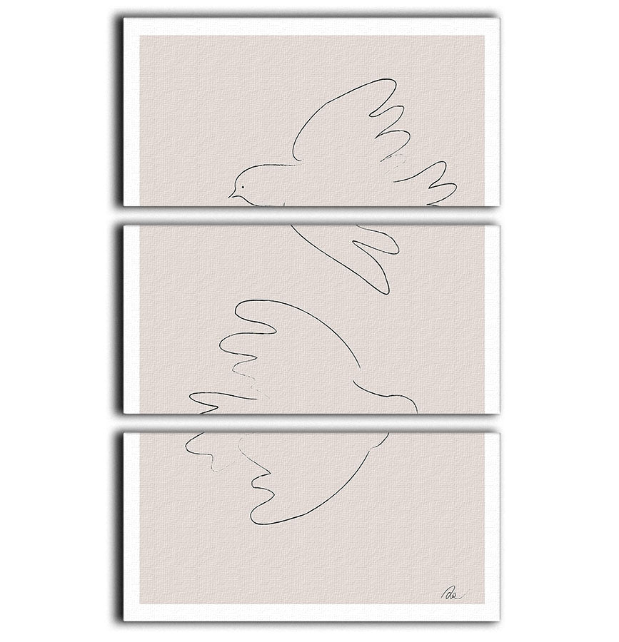 Two Doves 3 Split Panel Canvas Print - Canvas Art Rocks - 1