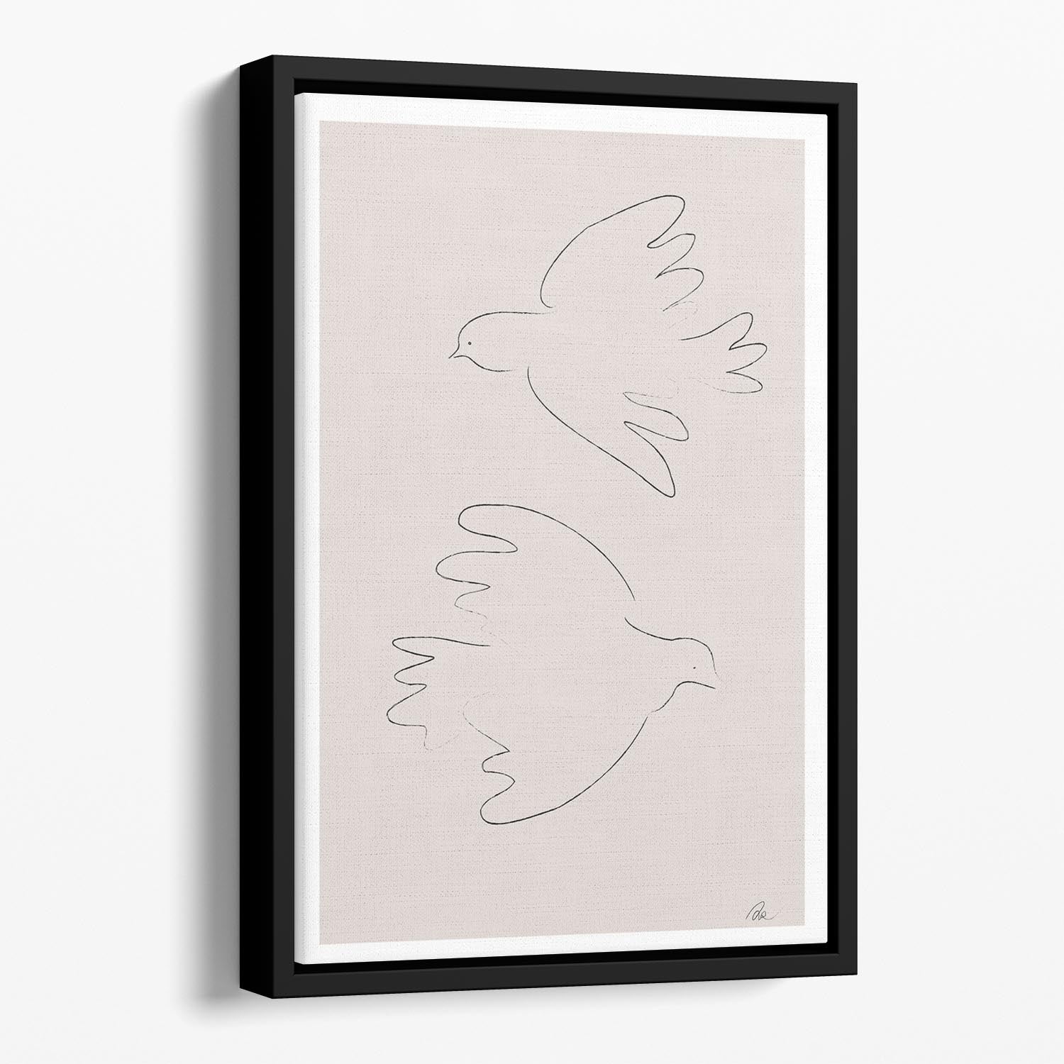 Two Doves Floating Framed Canvas - Canvas Art Rocks - 1