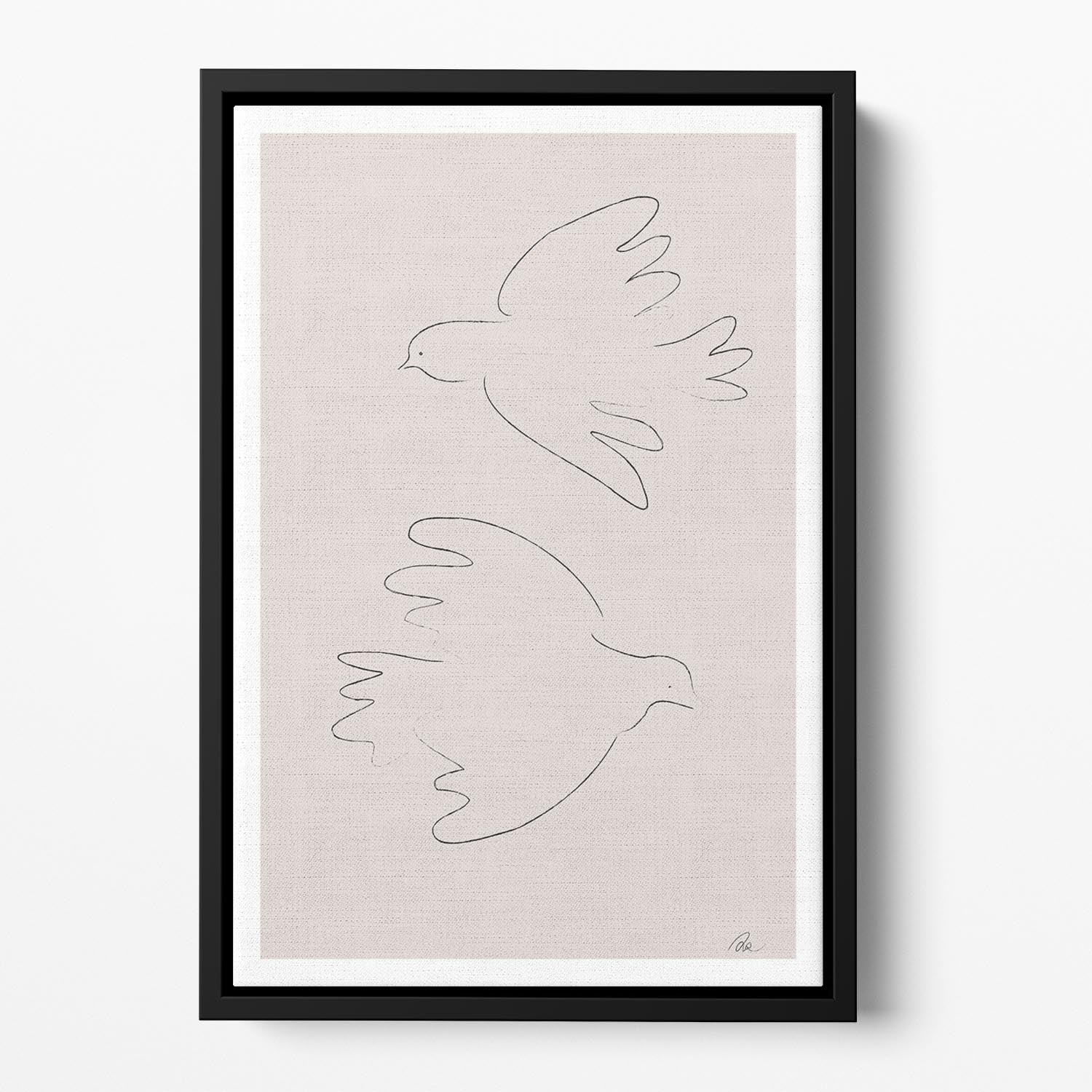 Two Doves Floating Framed Canvas - Canvas Art Rocks - 2