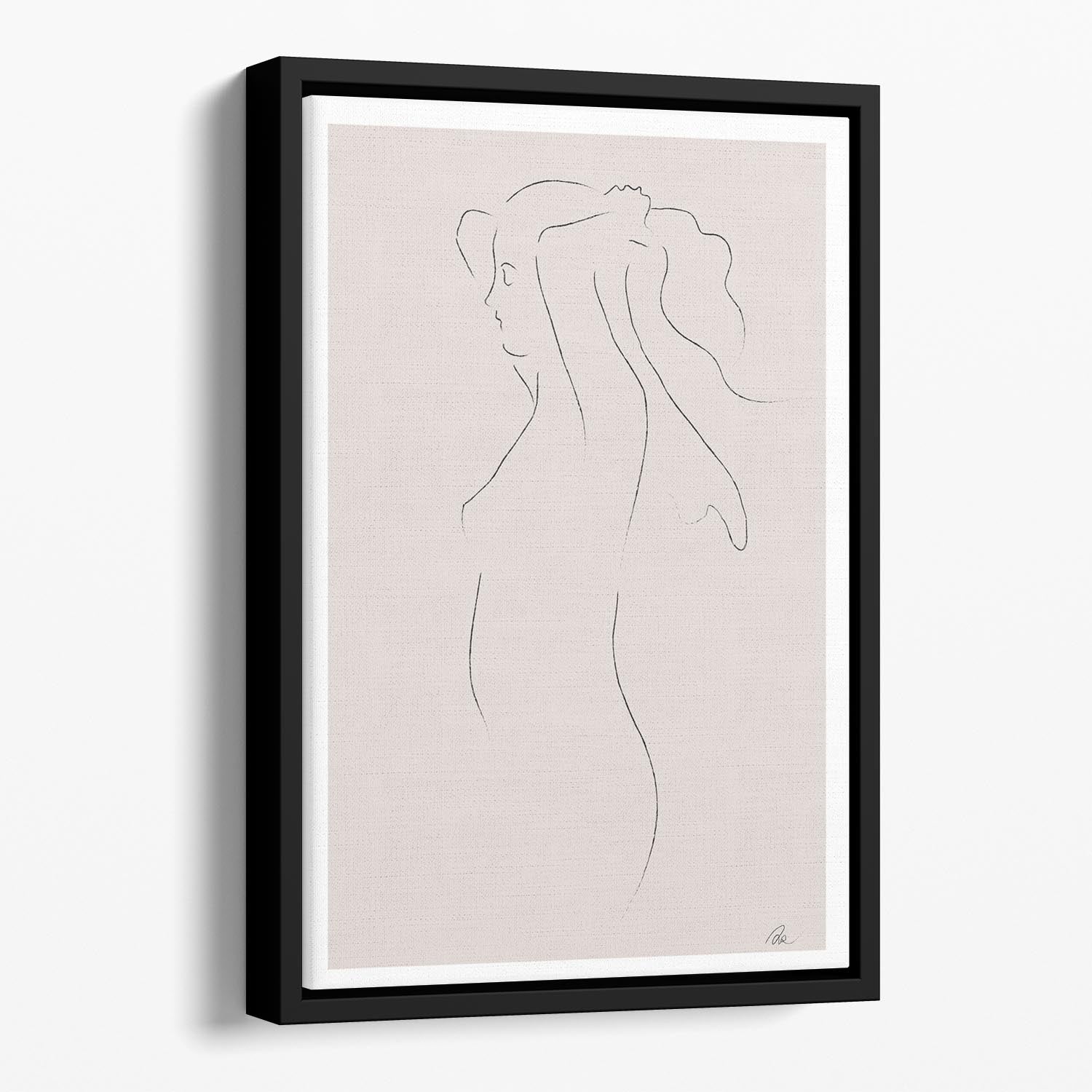Woman Sketch Floating Framed Canvas - Canvas Art Rocks - 1