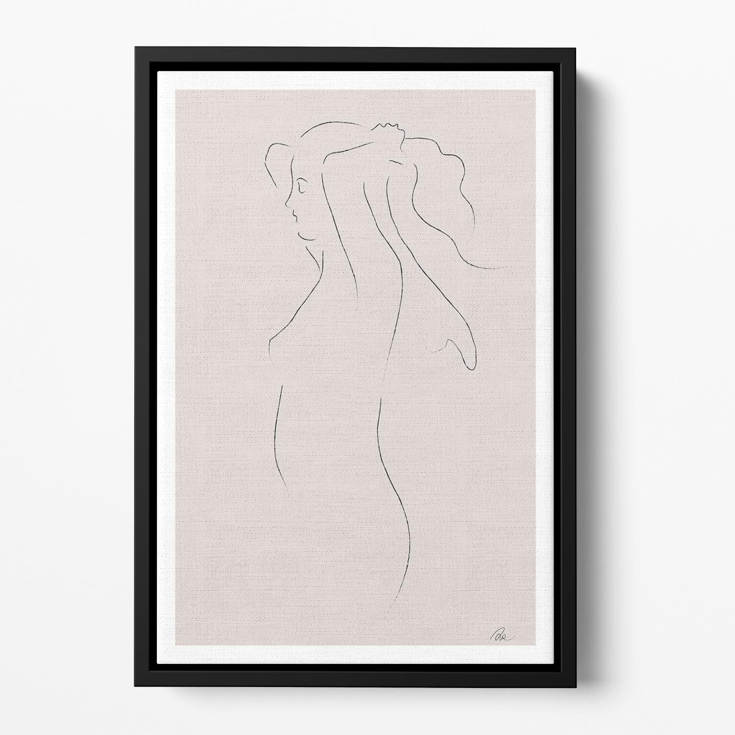 Woman Sketch Floating Framed Canvas - Canvas Art Rocks - 2