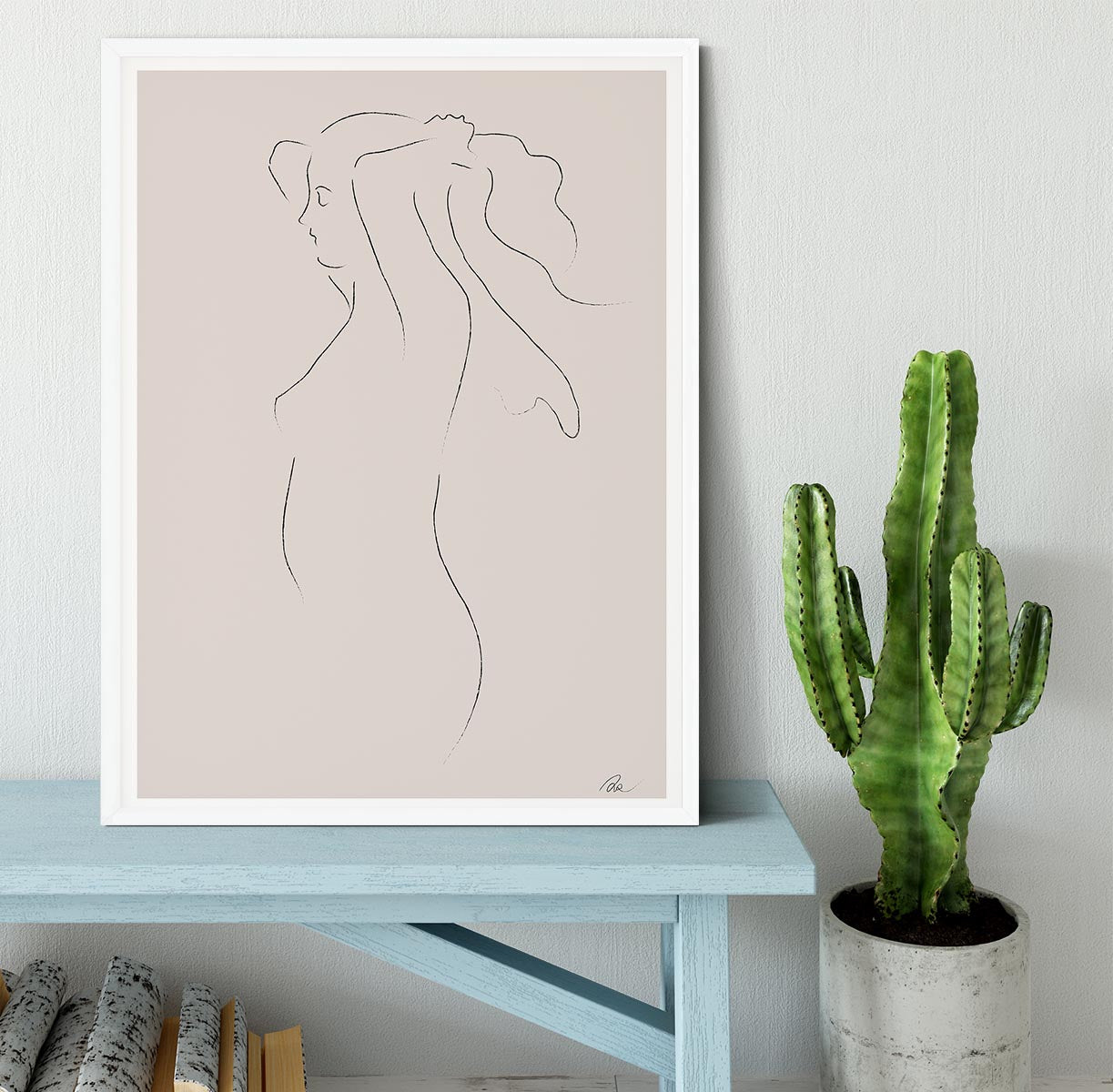 Woman Sketch Framed Print - Canvas Art Rocks -6