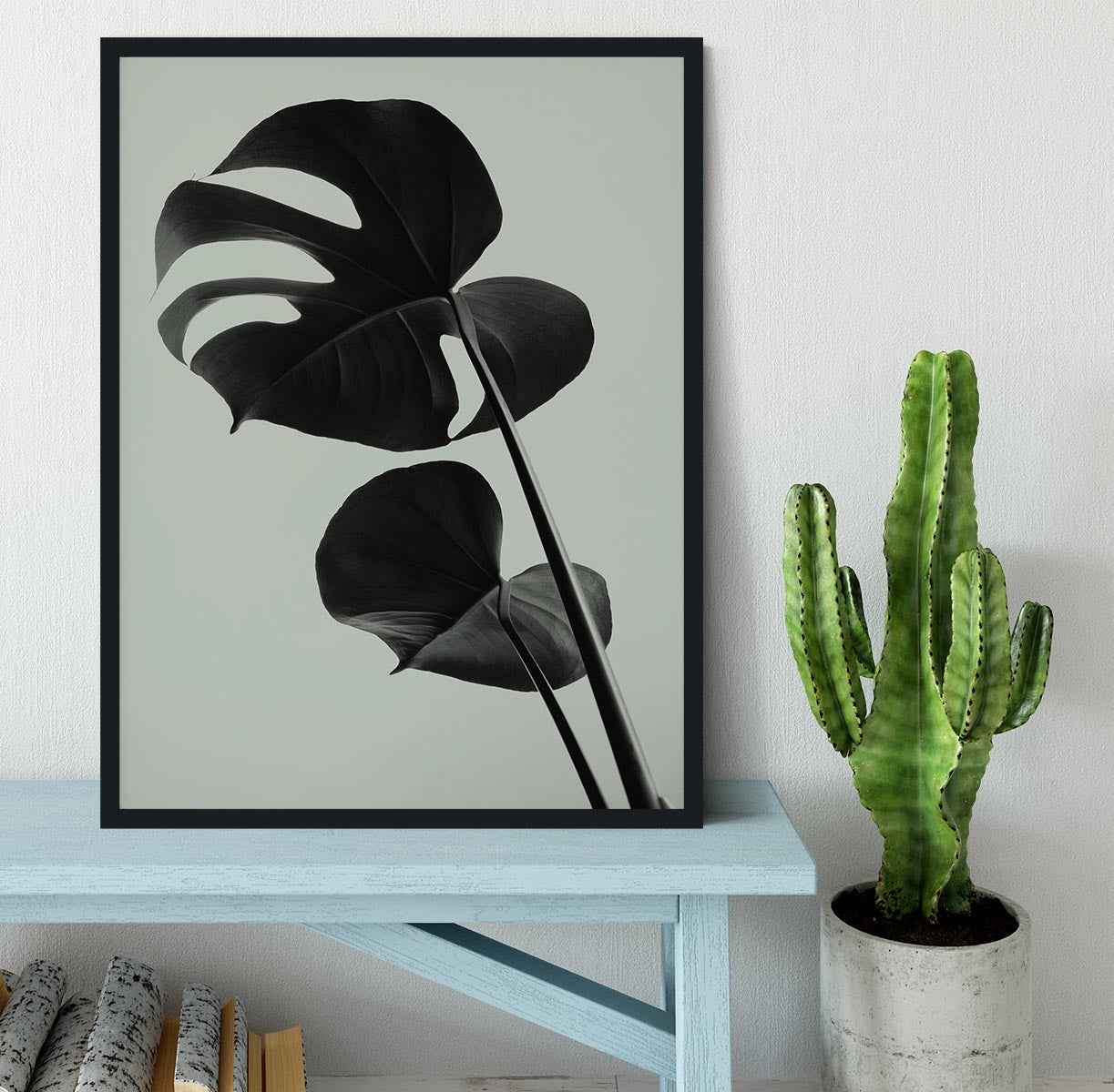 Monstera Teal 01 Framed Print - Canvas Art Rocks - 2