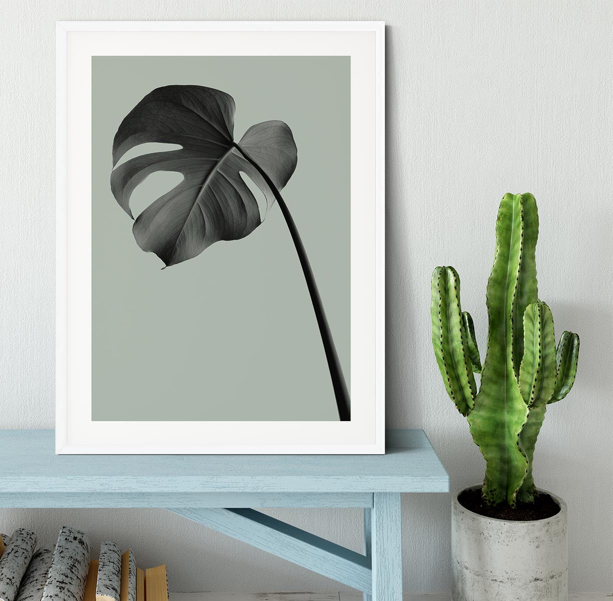 Monstera Teal 02 Framed Print - Canvas Art Rocks - 5