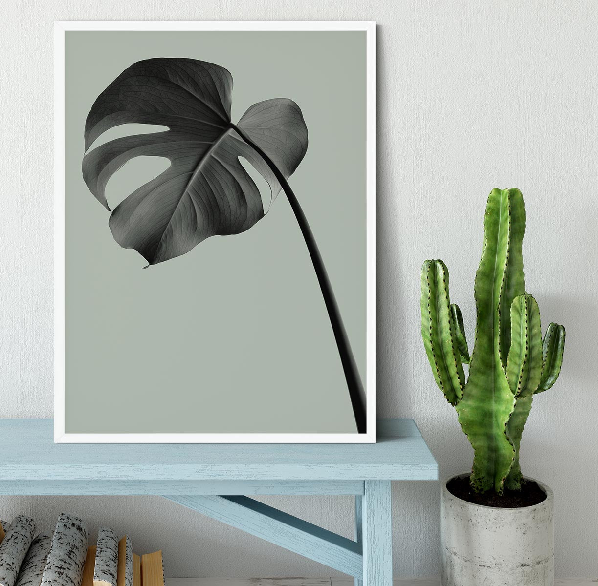 Monstera Teal 02 Framed Print - Canvas Art Rocks -6