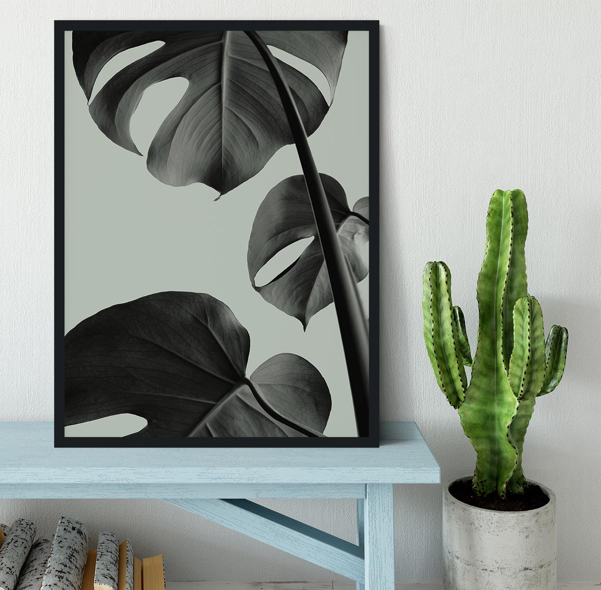 Monstera Teal 03 Framed Print - Canvas Art Rocks - 2