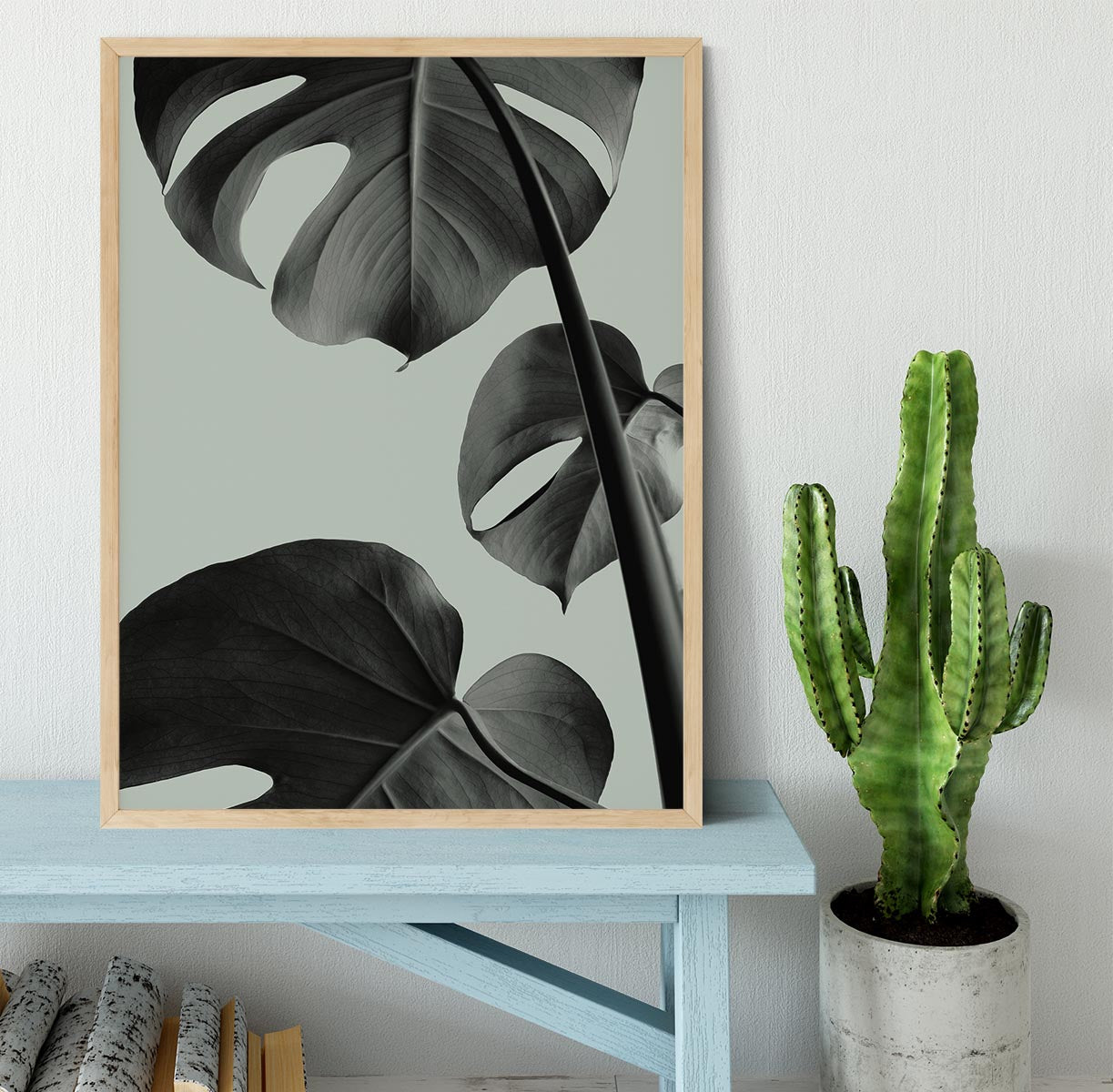 Monstera Teal 03 Framed Print - Canvas Art Rocks - 4