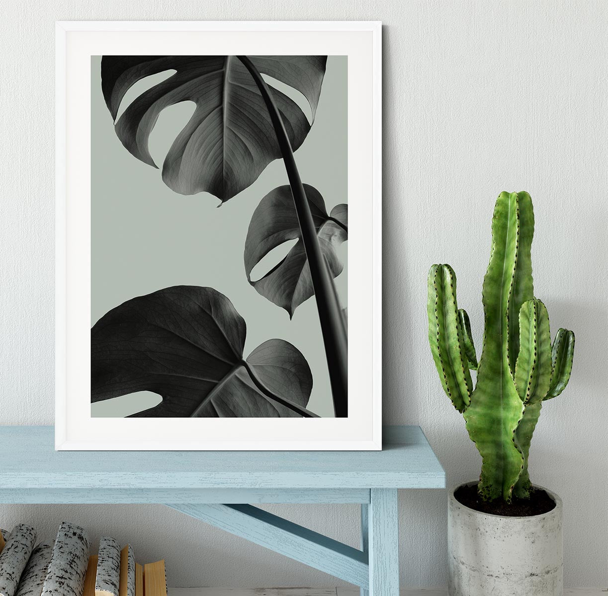 Monstera Teal 03 Framed Print - Canvas Art Rocks - 5