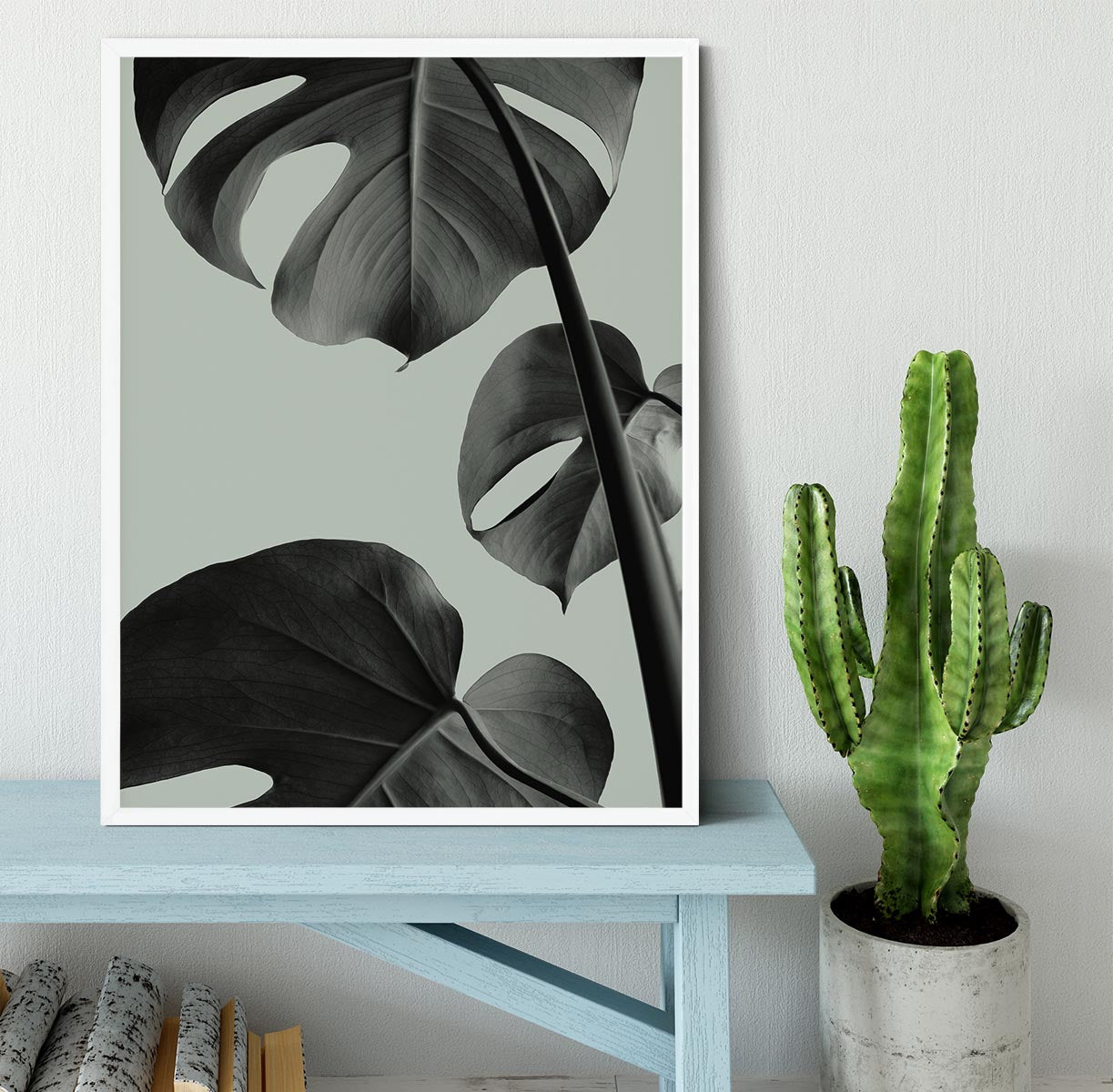 Monstera Teal 03 Framed Print - Canvas Art Rocks -6