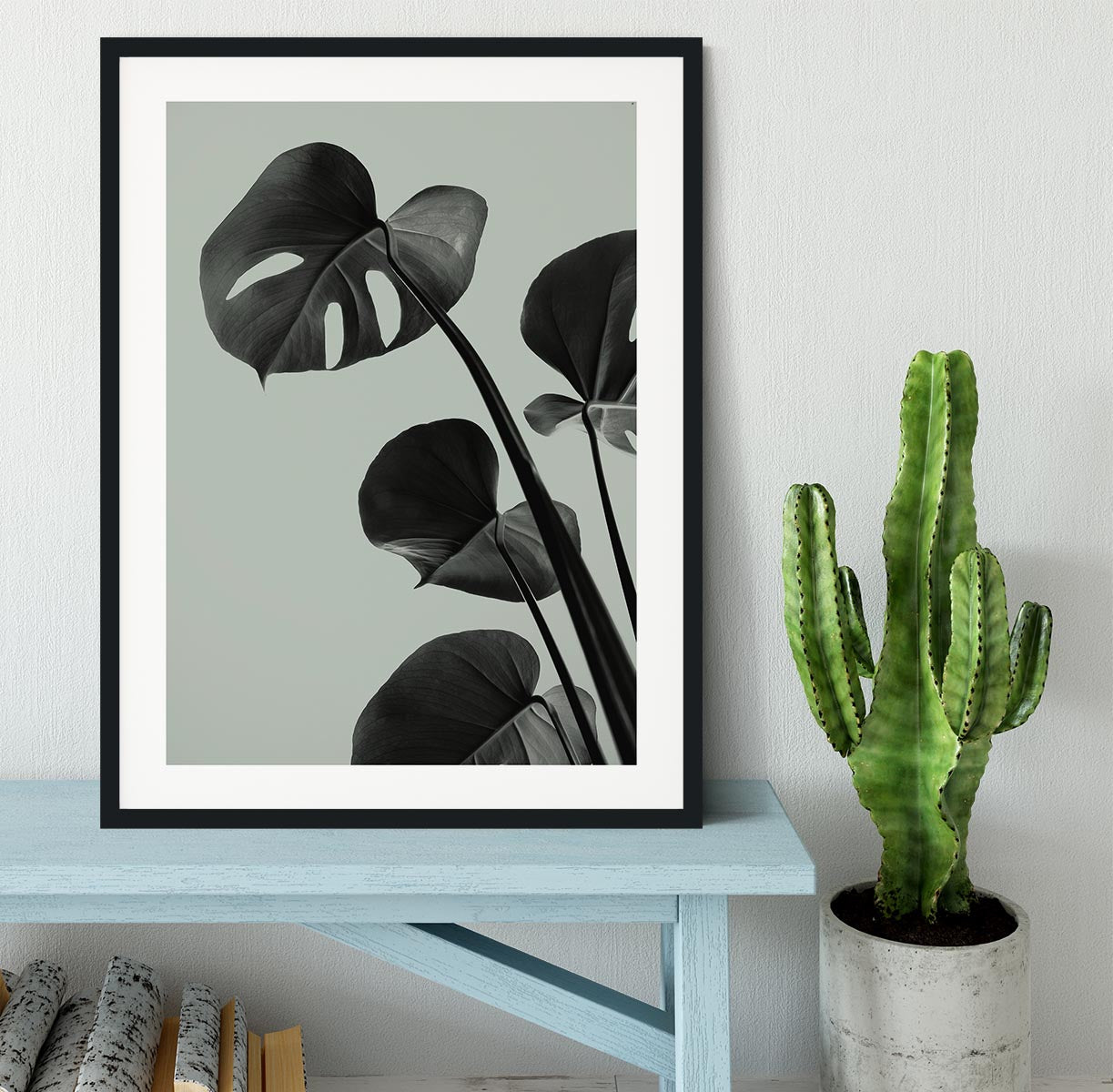 Monstera Teal 04 Framed Print - Canvas Art Rocks - 1