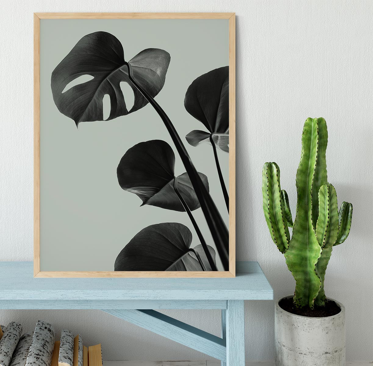 Monstera Teal 04 Framed Print - Canvas Art Rocks - 4