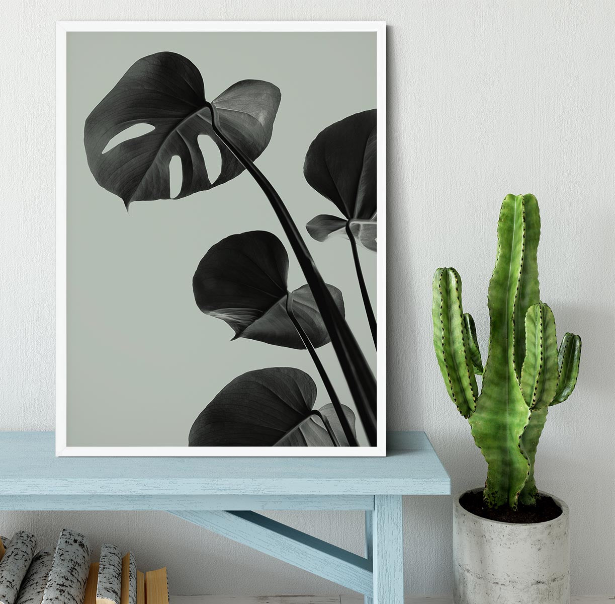 Monstera Teal 04 Framed Print - Canvas Art Rocks -6