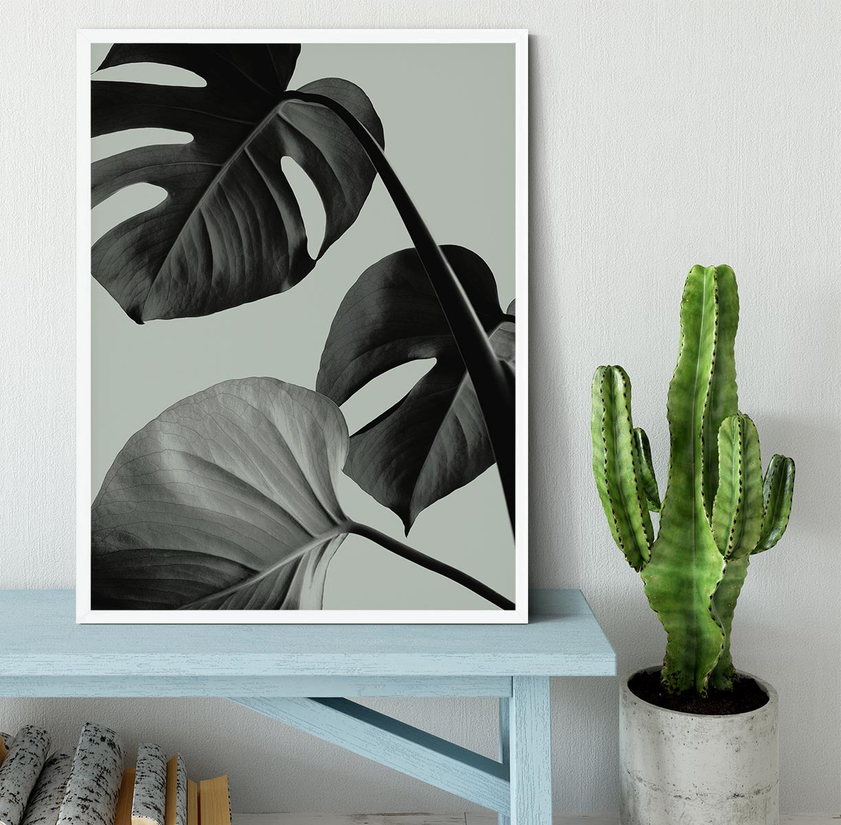 Monstera Teal 07 Framed Print - Canvas Art Rocks -6