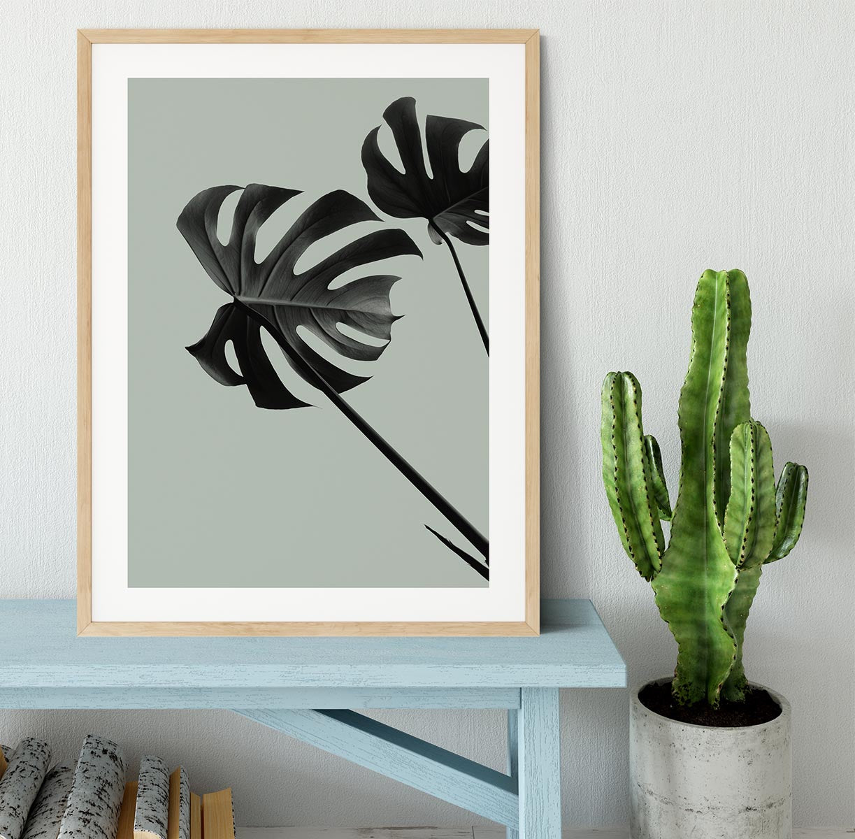 Monstera Teal 09 Framed Print - Canvas Art Rocks - 3