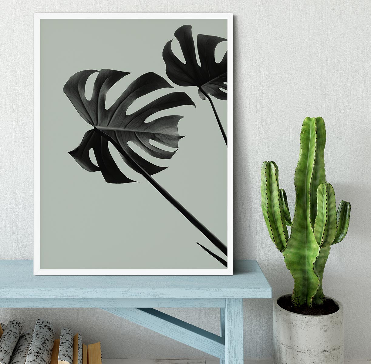 Monstera Teal 09 Framed Print - Canvas Art Rocks -6