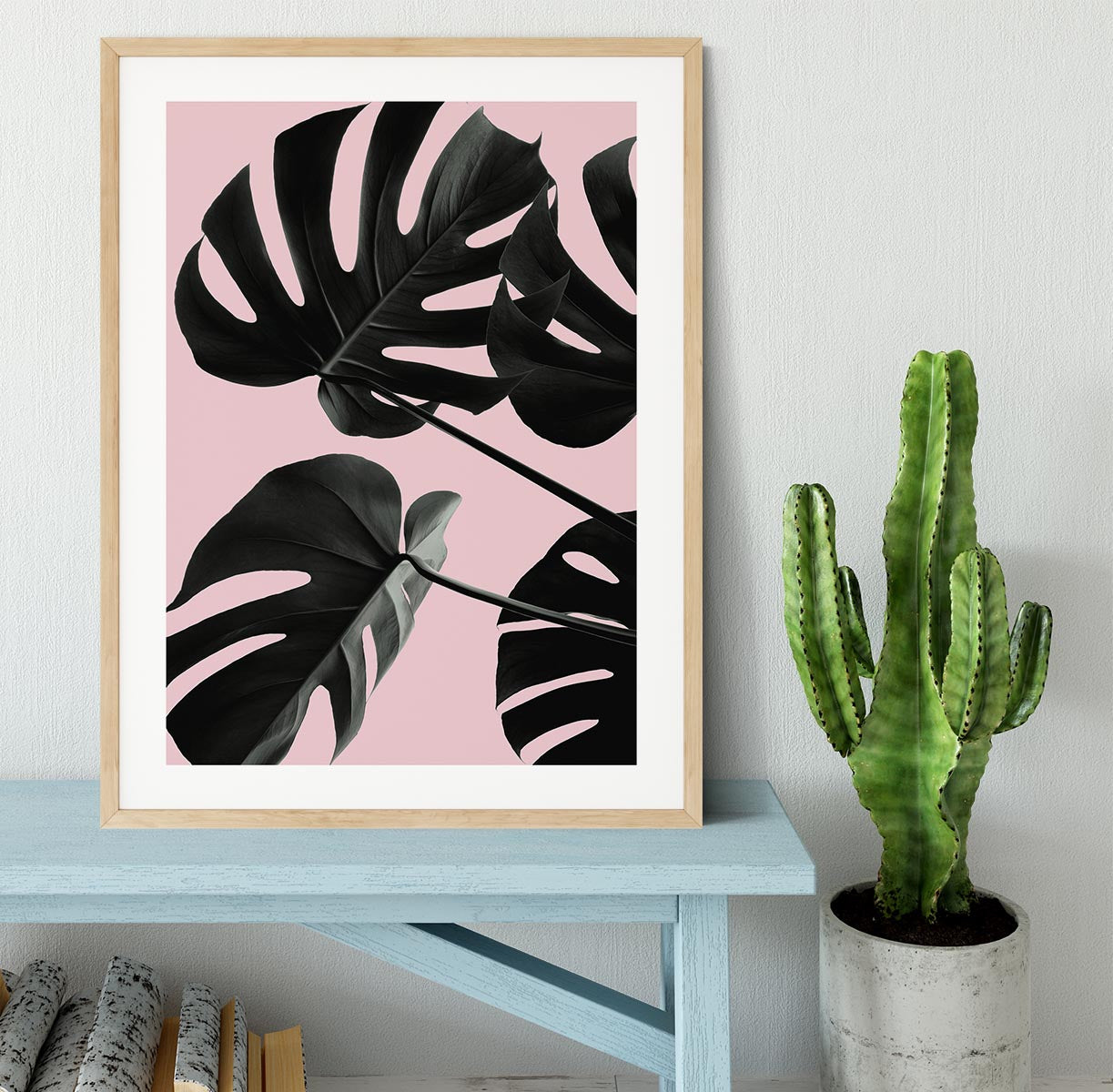 Monstera Pink No 01 Framed Print - Canvas Art Rocks - 3