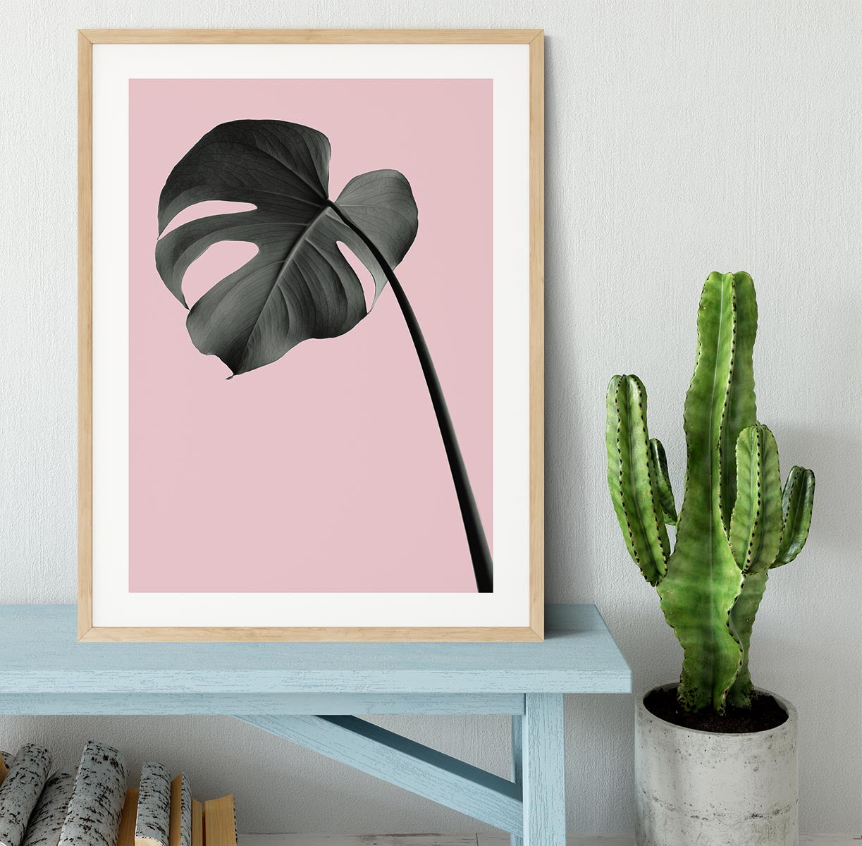 Monstera Pink No 02 Framed Print - Canvas Art Rocks - 3