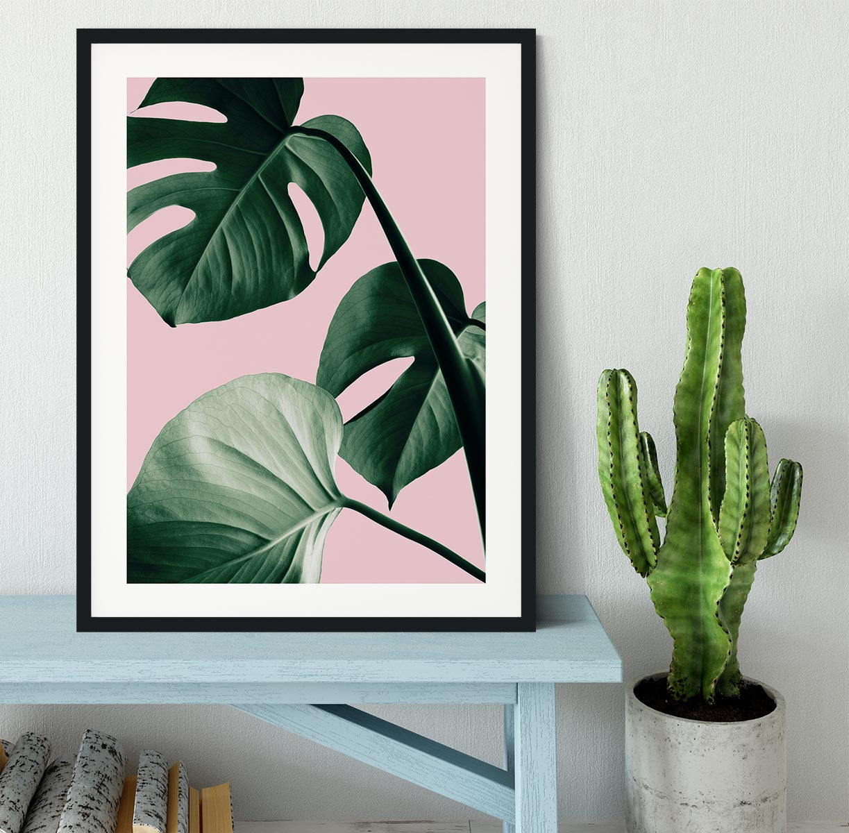 Monstera Pink No 07 Framed Print - Canvas Art Rocks - 1