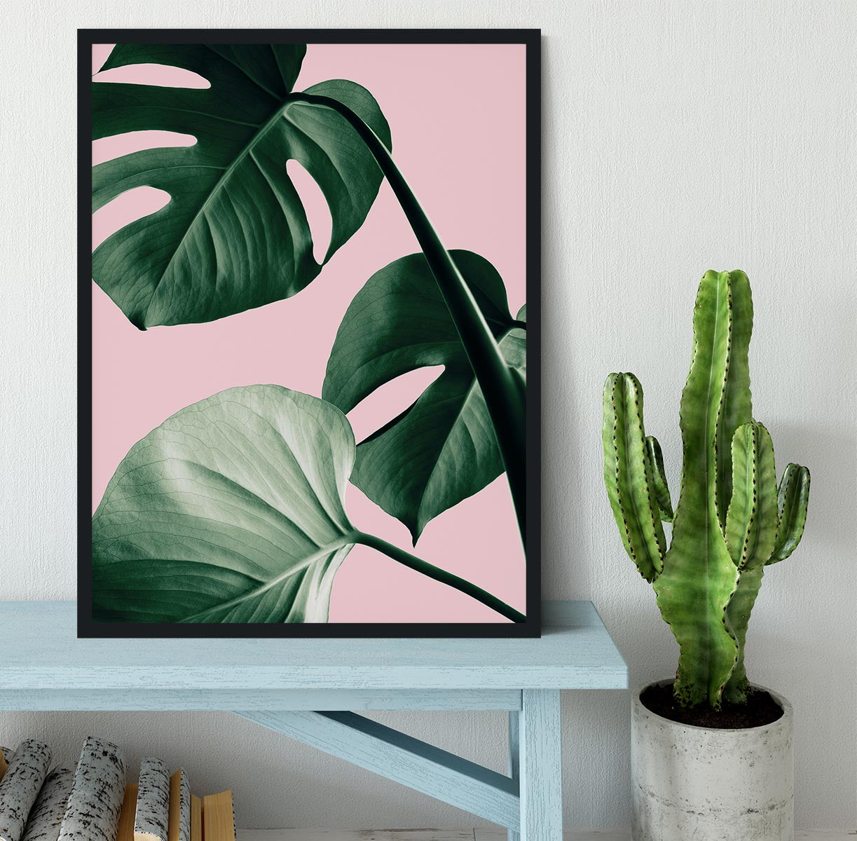 Monstera Pink No 07 Framed Print - Canvas Art Rocks - 2