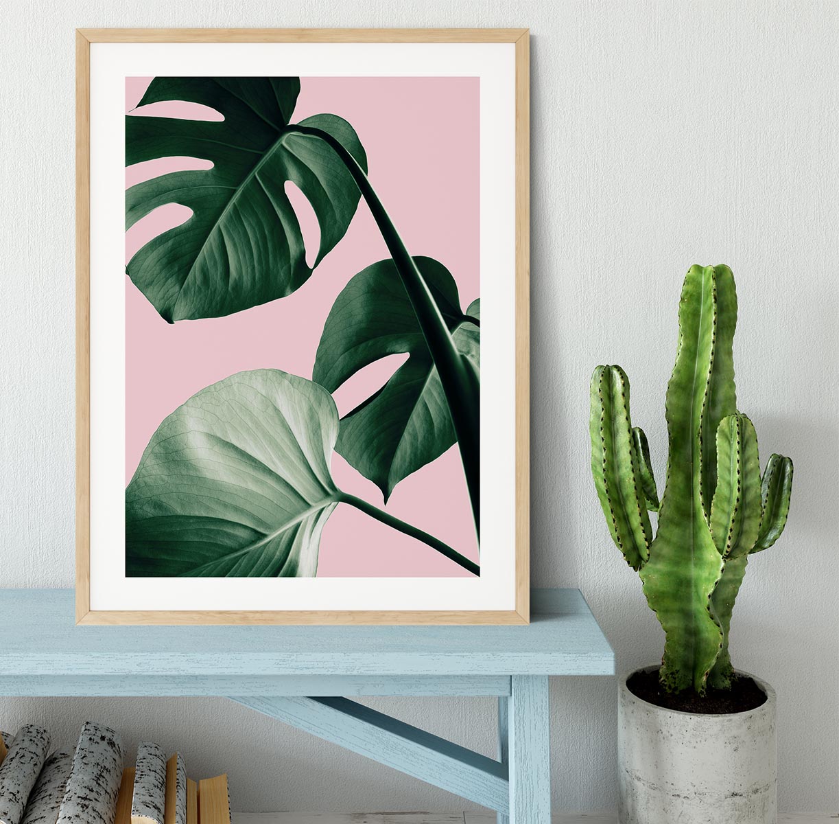 Monstera Pink No 07 Framed Print - Canvas Art Rocks - 3